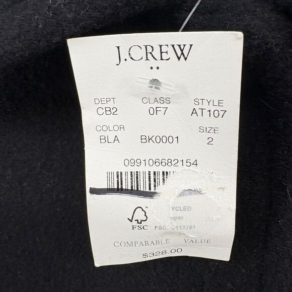 NWT J. Crew Factory Lady Day Coat in Black Size 2 - Picture 11 of 12